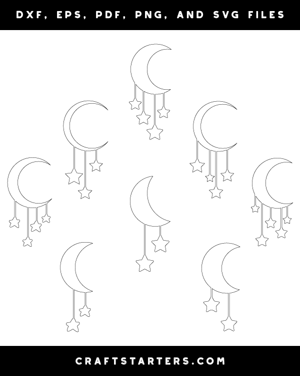 Moon And Hanging Stars Patterns