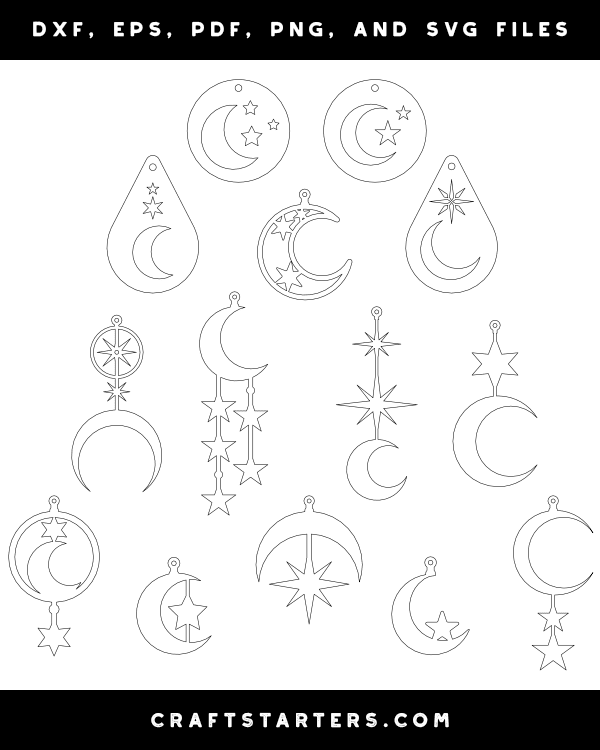 Moon and Star Earring Patterns