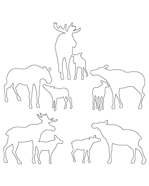 Mother and Baby Moose Patterns