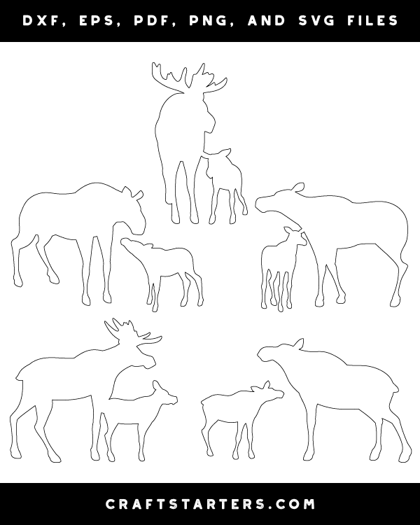 Mother and Baby Moose Patterns