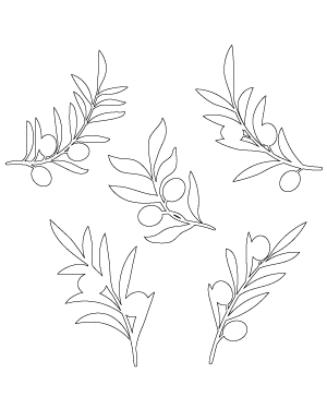 Olive Branch with Olives Patterns