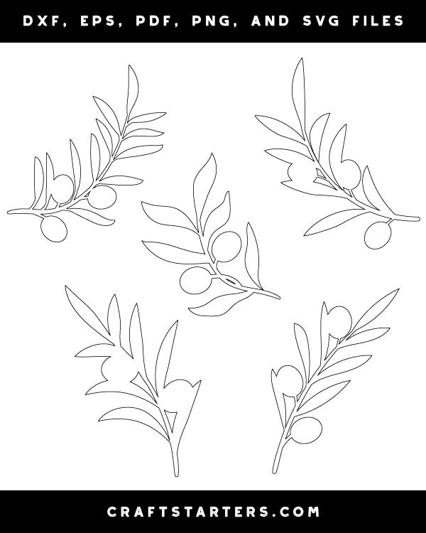 Olive Branch with Olives Patterns