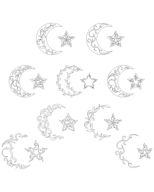 Ornate Moon And Star Patterns