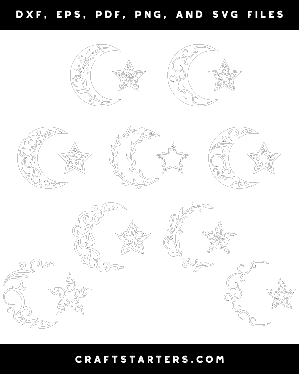 Ornate Moon And Star Patterns