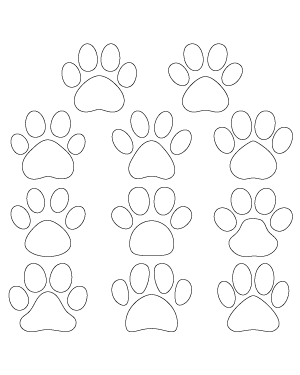 Bear Paw Print Outline Patterns: DFX, EPS, PDF, PNG, and SVG Cut Files