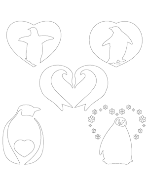 Penguin Heart Patterns