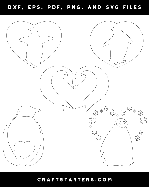 Penguin Heart Patterns