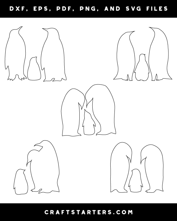 Penguin Parents With Baby Patterns
