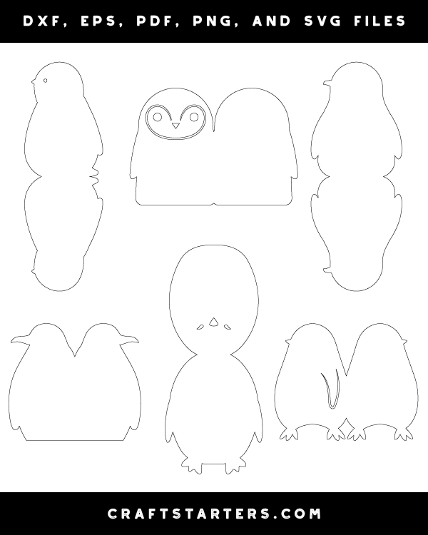 Penguin Shaped Card Patterns