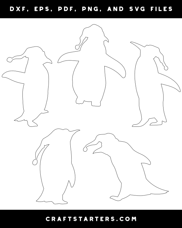 Penguin Wearing Santa Hat Patterns