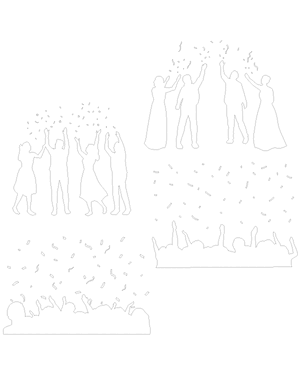 People Throwing Confetti Patterns