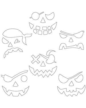 Pirate Jack-o'-lantern Face Patterns