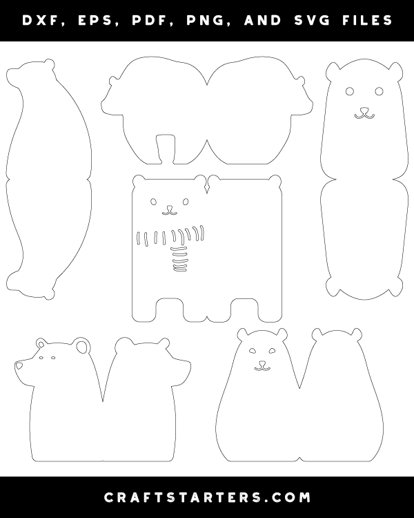 Polar Bear Shaped Card Patterns