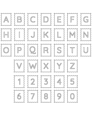 Postage Stamp Letter and Number Patterns