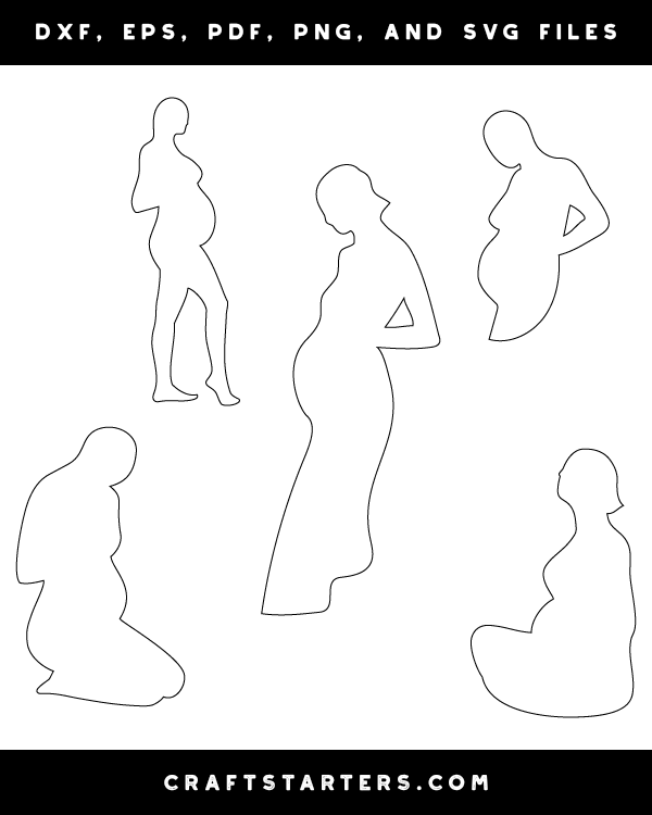 Download Pregnant Woman Outline Patterns Dfx Eps Pdf Png And Svg Cut Files