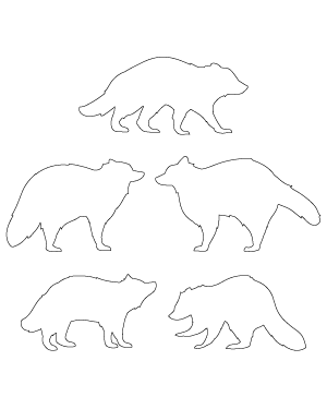 Raccoon Side View Patterns