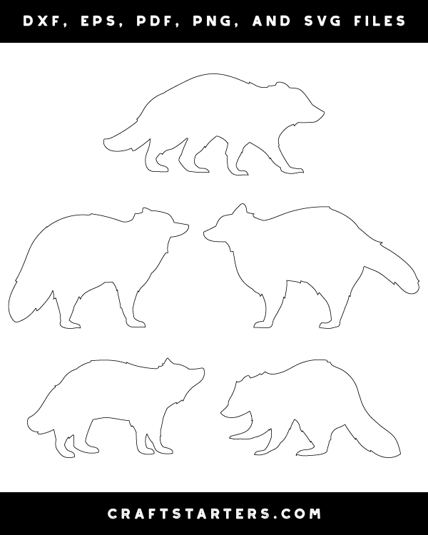 Raccoon Side View Patterns