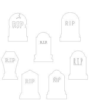 Halloween Tombstone Outline Patterns DFX EPS PDF PNG And SVG Cut Files