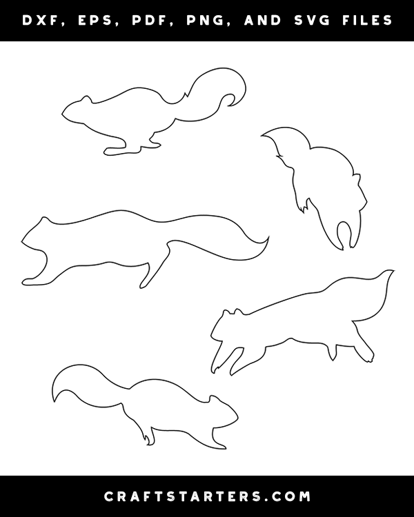 Download Running Squirrel Outline Patterns Dfx Eps Pdf Png And Svg Cut Files