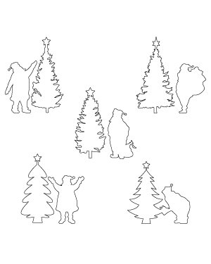 Santa Claus And Christmas Tree Patterns