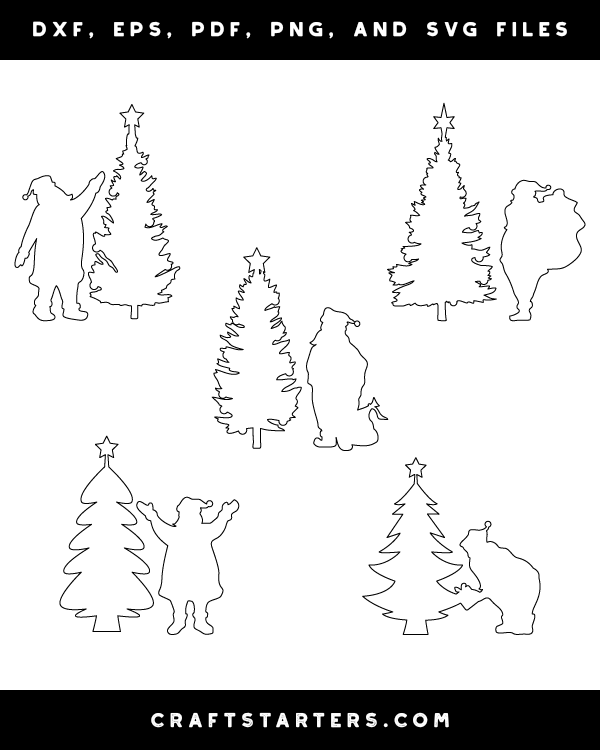 Santa Claus And Christmas Tree Patterns