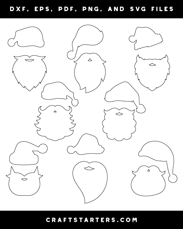 Santa Claus Hat and Beard Patterns
