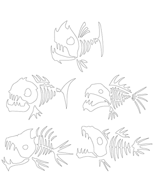 Scary Fish Skeleton Patterns