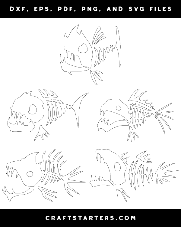 Scary Fish Skeleton Patterns