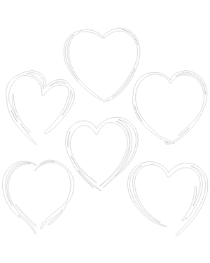 Scribble Heart Outline Patterns