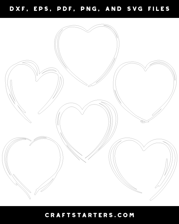 Scribble Heart Outline Patterns