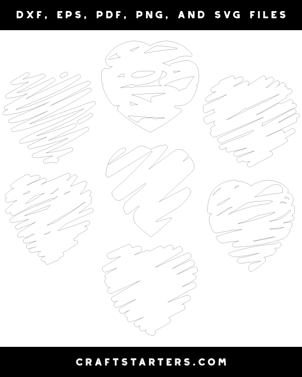 Scribble Heart Patterns