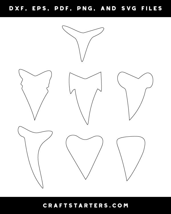 Download Shark Tooth Outline Patterns Dfx Eps Pdf Png And Svg Cut Files