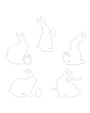 Download Easter Bunny Head Outline Patterns: DFX, EPS, PDF, PNG ...