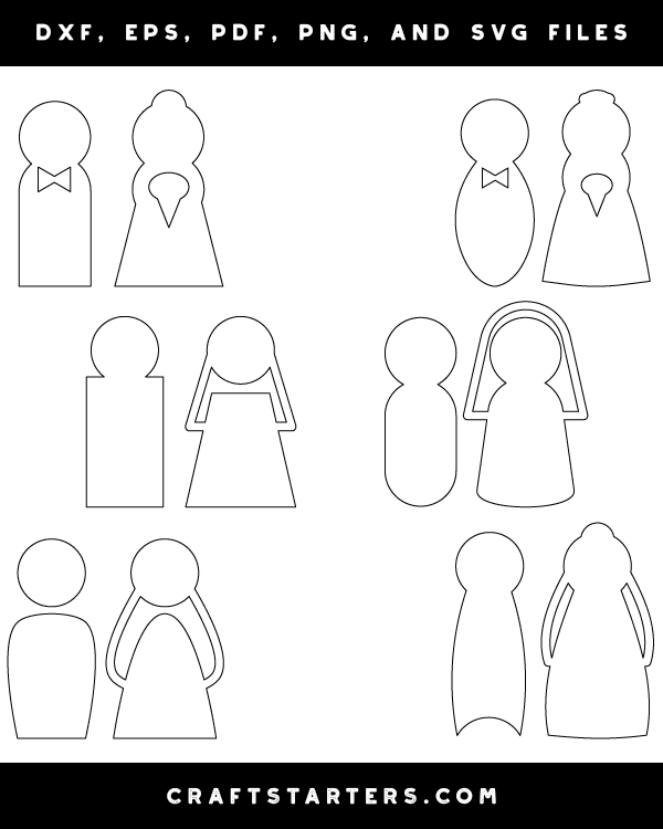 Simple Bride and Groom Patterns