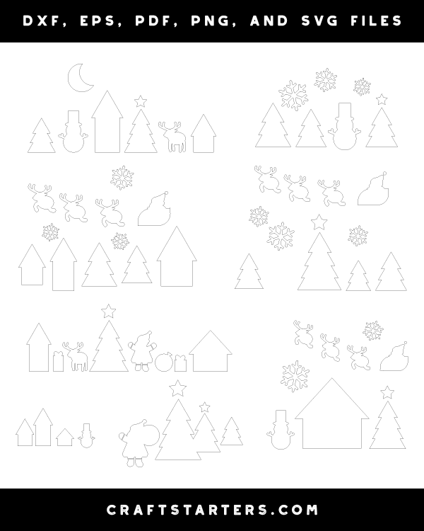 Simple Christmas Scene Patterns