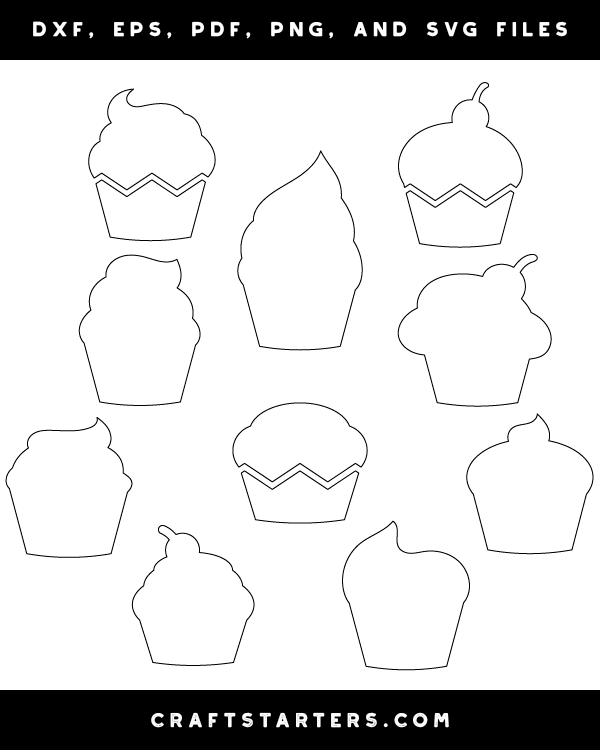 3 Printable Cupcake Outline Templates | Just Family Fun