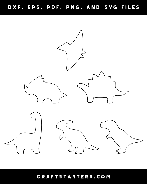 Download Simple Dinosaur Outline Patterns Dfx Eps Pdf Png And Svg Cut Files PSD Mockup Templates