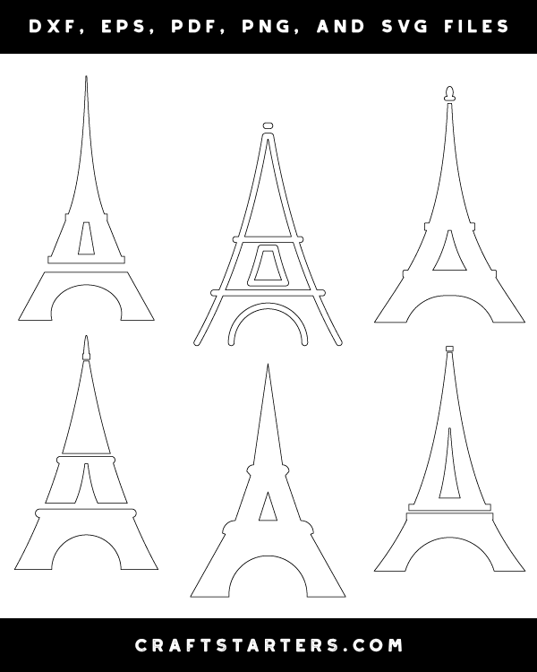 eiffel tower black and white outline