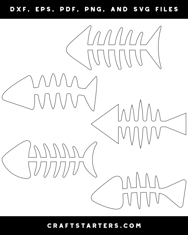 Simple Fish Skeleton Patterns
