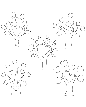 Simple Heart Tree Patterns