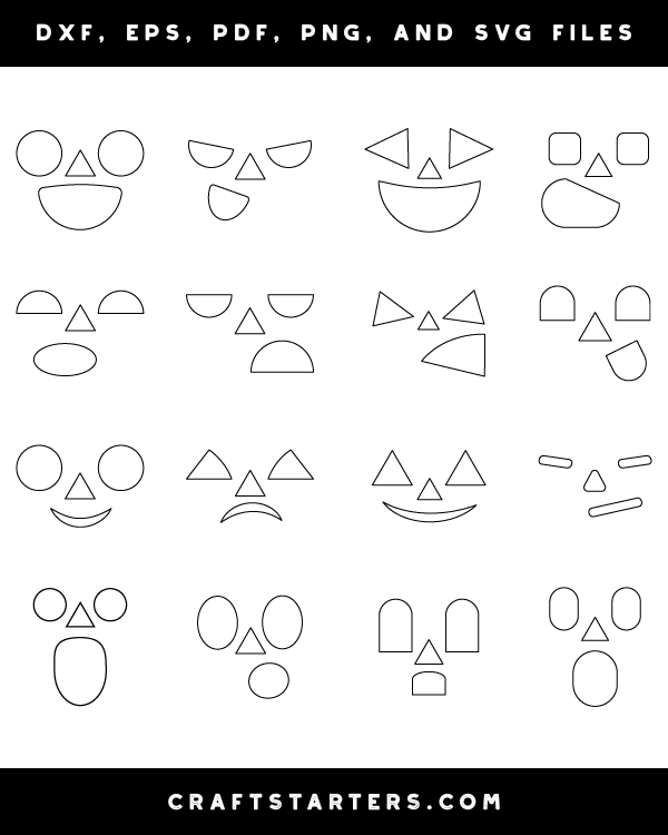 Simple Jack-o'-lantern Face Patterns