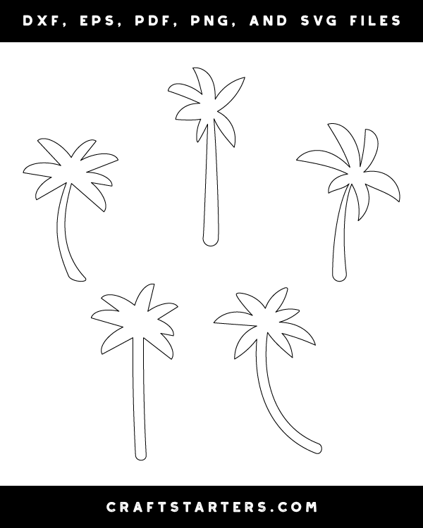 Download Simple Palm Tree Outline Patterns: DFX, EPS, PDF, PNG, and ...