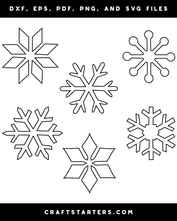 Download Simple Snowflake Outline Patterns Dfx Eps Pdf Png And Svg Cut Files