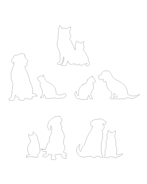 Sitting Cat And Dog Patterns