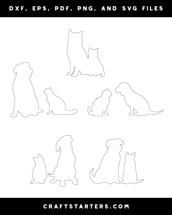 Sitting Cat And Dog Patterns