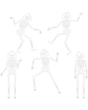 Skeleton With Pumpkin Head Patterns