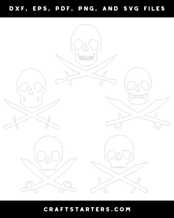 Buy Black Skull and Cross Swords Svg Png files