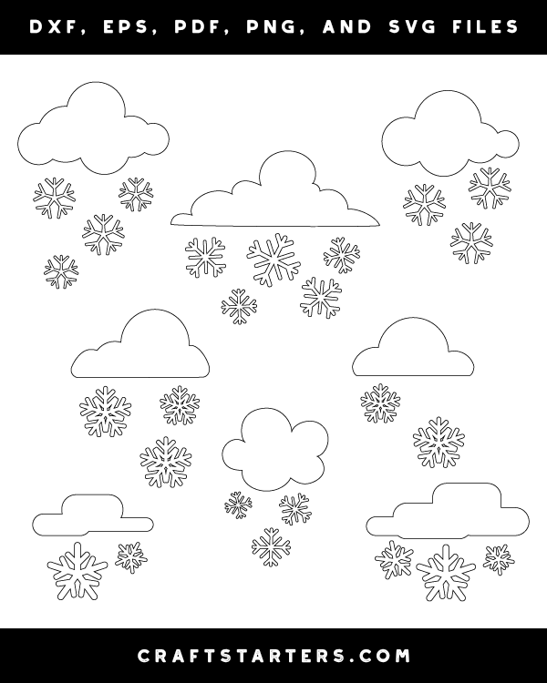 Download Snow Cloud Outline Patterns: DFX, EPS, PDF, PNG, and SVG ...