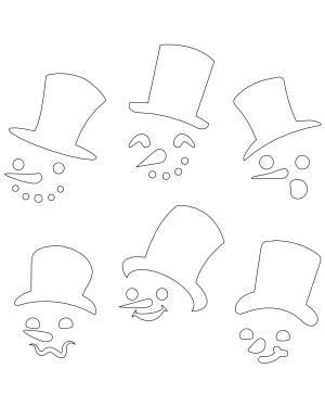 Snowman Face With Top Hat Patterns