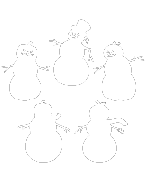 Snowman with Pumpkin Head Patterns